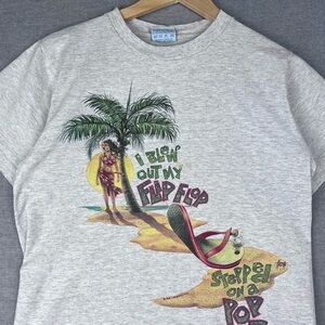 Vintage 1996 Caribbean Soul Shirt Margaritaville “Blew Out My Flip Flop” Size M
